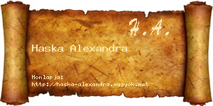 Haska Alexandra névjegykártya